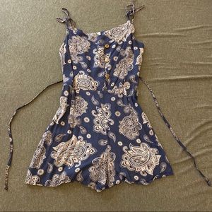 Navy Lotus Romper